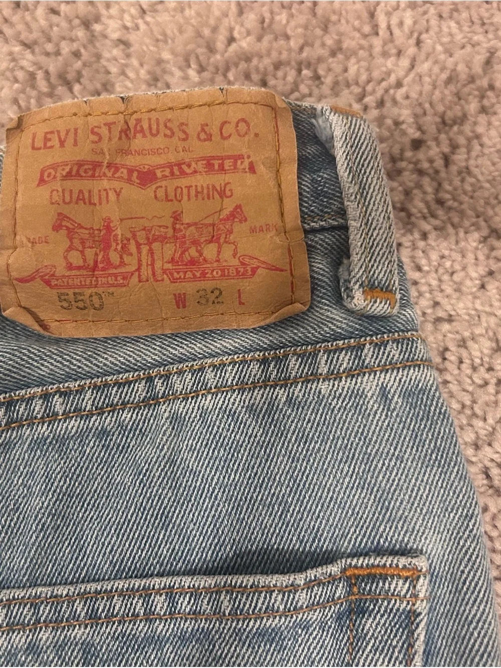 Levi’s relaxed fit 550 denim jort short y2k mens size 32